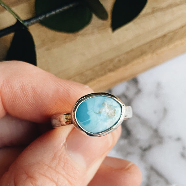 thick stacking ring- Carico Lake turquoise