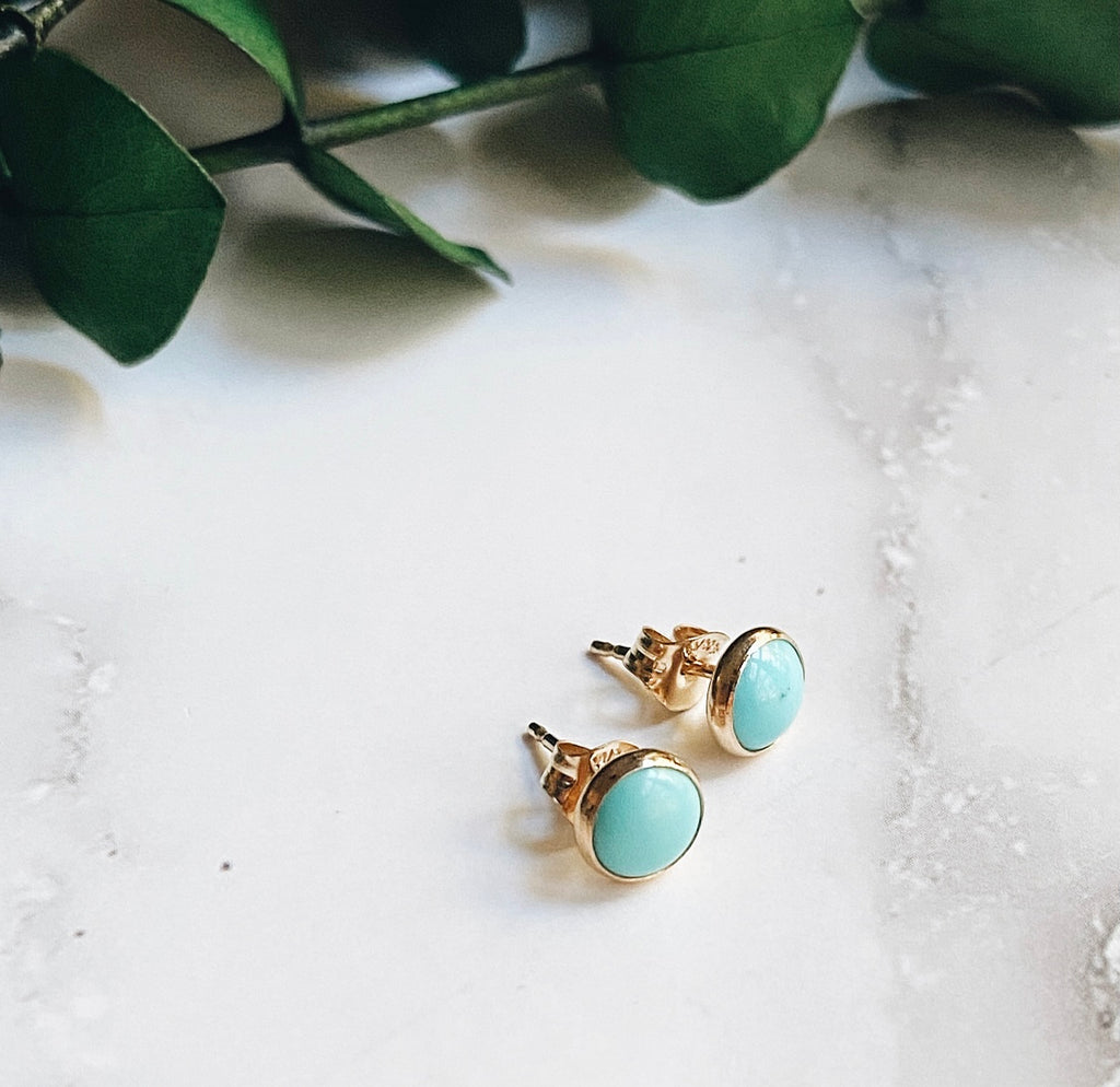 Small Turquoise Seascape Hoop Earrings - Made in Patina Copper – Elke Van  Dyke Design