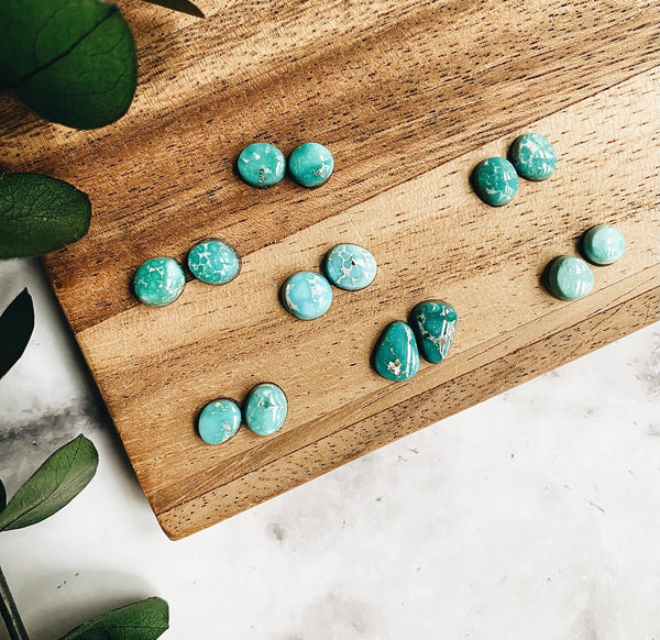 free-form turquoise studs
