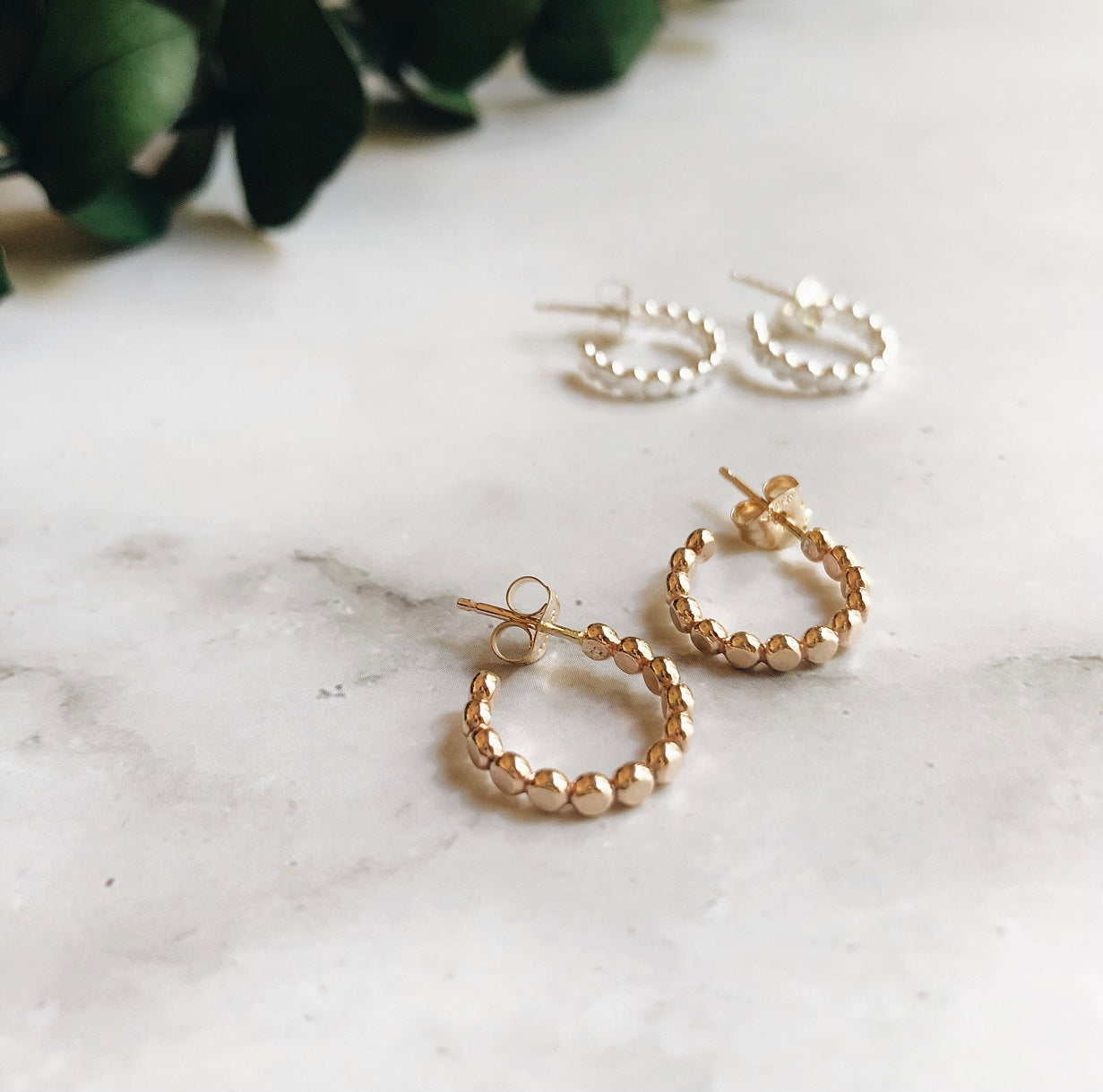 small hammered bubble hoops