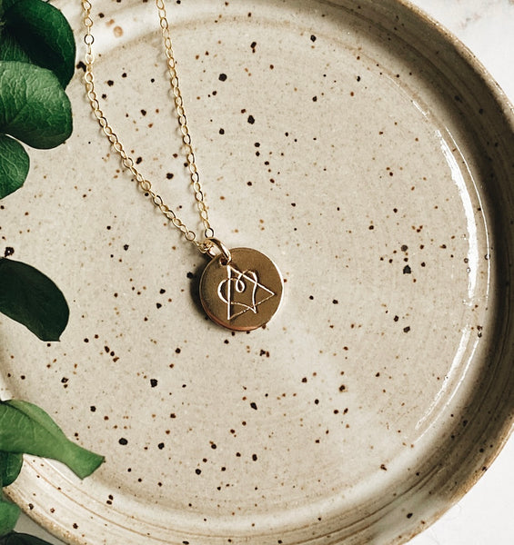 medium stamped coin necklace